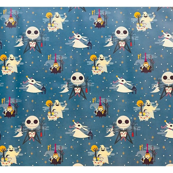 Hallmark Wrapping Paper Christmas Nightmare before Xmas Jack Skellington Blue 70 - Picture 1 of 2